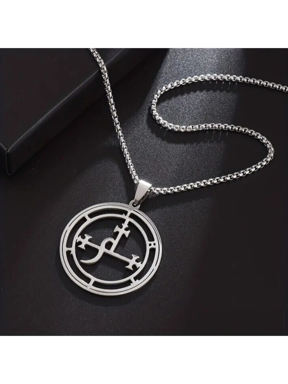 LILITH MOON SIGIL PENDANT AND CHAIN NECKLACE witchcraft satanic jewelry